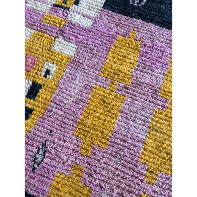 Pink Boujad Rug - Handwoven Berber Wool Area Rug For Sale - Image 6 of 9