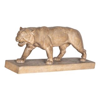 Henri Bargas, Sculpture of a Lioness, Terracotta, 1930s For Sale