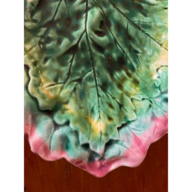 Late 19th Century Late 19th Century Etruscan Majolica Oak Leaf Bread Tray Griffen, Smith & Hill For Sale - Image 5 of 7