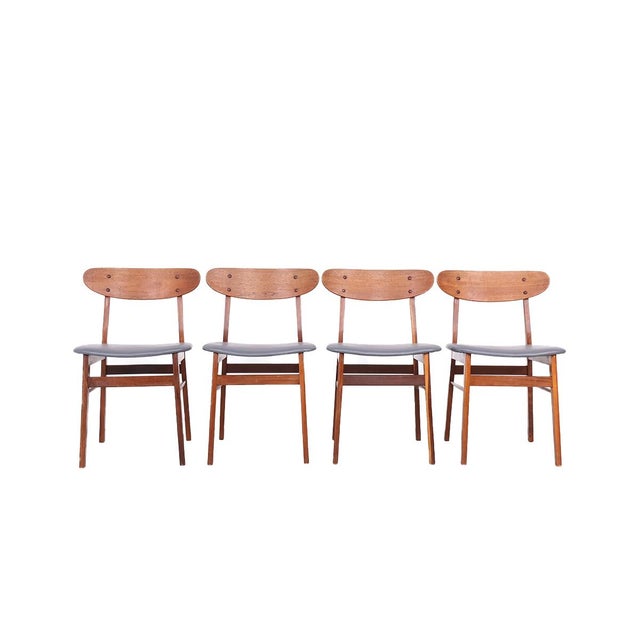 Teak Chairs with Grey Faux Leather from Farstrup Møbler, 1960s, Set of 4 For Sale - Image 12 of 13
