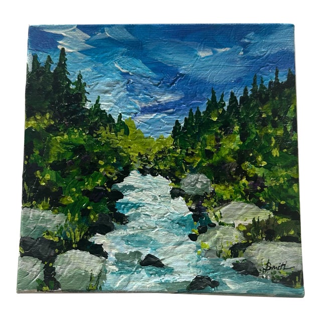 Original Acrylic Landscape Painting “Forge Every Stream” by Nancy Smith For Sale