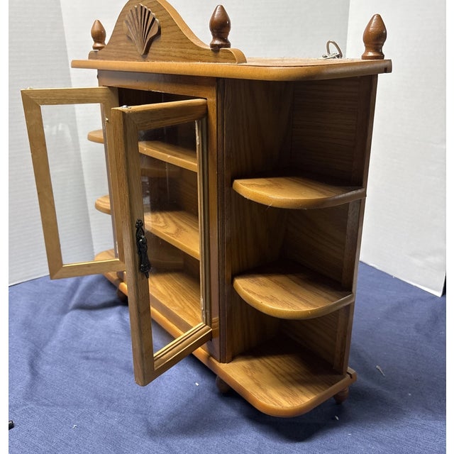 Wood Vintage MCM Double Door Curio Cabinet For Sale - Image 7 of 9