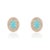 3.97Carat Turquoise & Diamond Double Halo Statement Earrings in 14k Gold- A Pair For Sale - Image 4 of 14