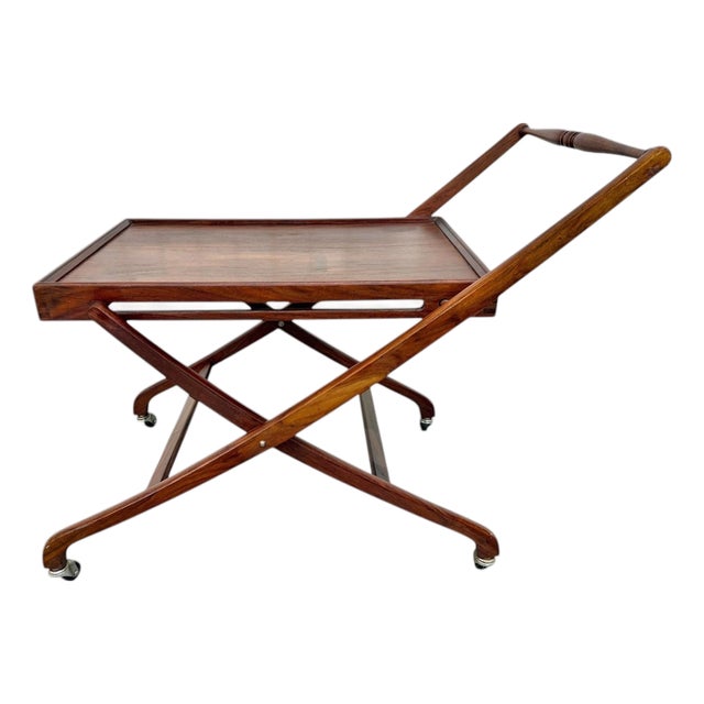 Mid-Century Danish Modern Teak Folding Serving Cart For Sale