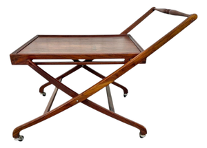 Mid-Century Danish Modern Teak Folding Serving Cart