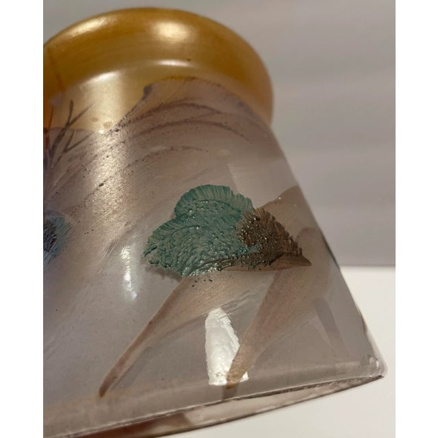 Cabin 1930s Painted Glass Chandelier or Light Shade For Sale - Image 3 of 7