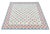 Handmade Cotton Vegetable Dyed Rug, White, Sky Blue and Terracotta Star Dhurrie-4'x6' For Sale - Image 10 of 13