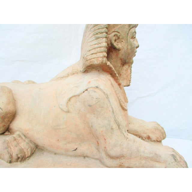 Early 20th Century Vintage Brick Sphinx Garden Statue For Sale - Image 5 of 16