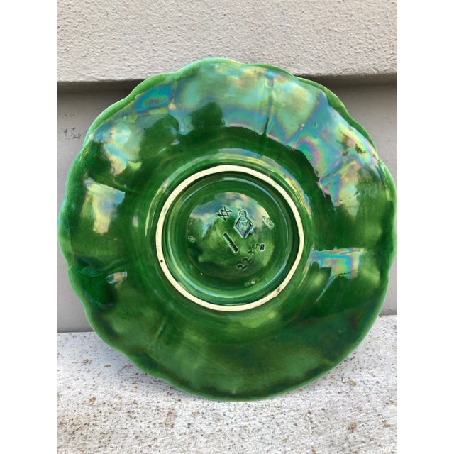 19th Century Majolica Aqua Oyster Plate Minton For Sale In Austin - Image 6 of 8