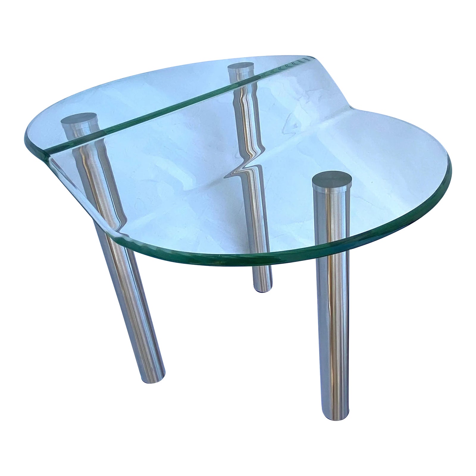 1980s Vintage Modern Glass Wave Table Chairish