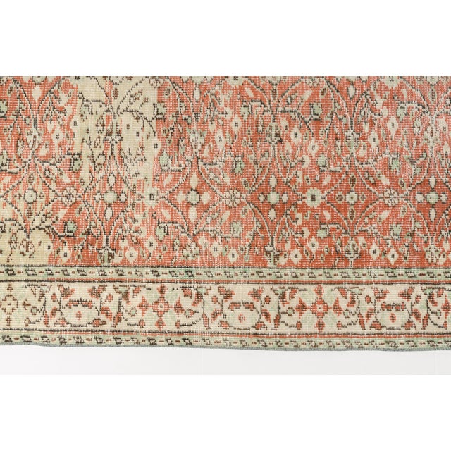 Vintage Turkish Area Rug, Floral Anatolian Design, Handwoven Wool For Sale - Image 9 of 10