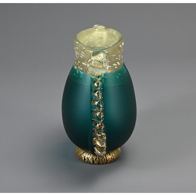 Glass Japanese Green Art Glass Vase by Kuniaki Kuroki, 1990s For Sale - Image 7 of 13