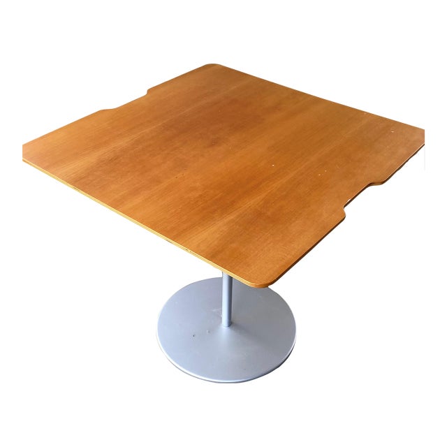 Late 20th Century Cassina Contemporary Modern Wood and Metal Side Table For Sale