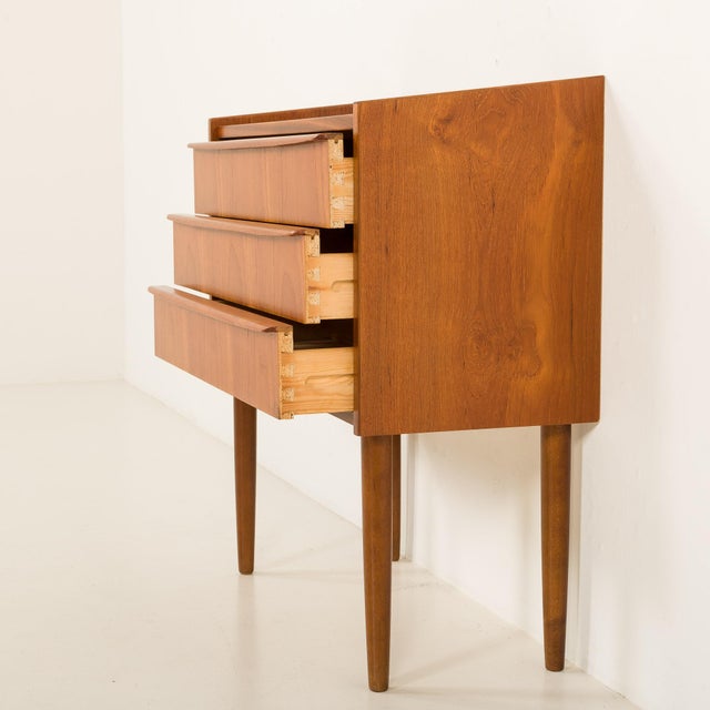 Brown Small Danish Teak Nightstand, 1960s For Sale - Image 8 of 11