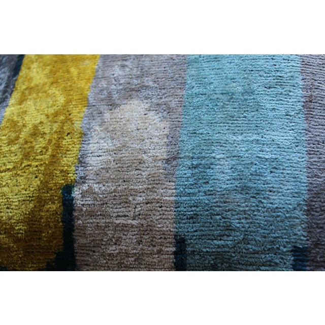 Contemporary Velvet Ikat Bohemian Throw Pillow For Sale - Image 4 of 10