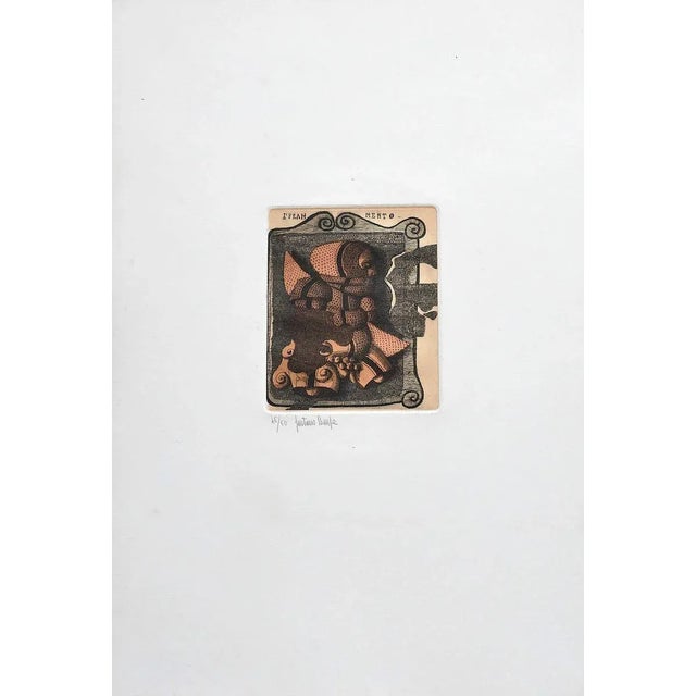 Fragment (Frammento) is an original etching realized by Gaetano Pompa. Image dimensions: 15 x 12.5 cm. Very good...