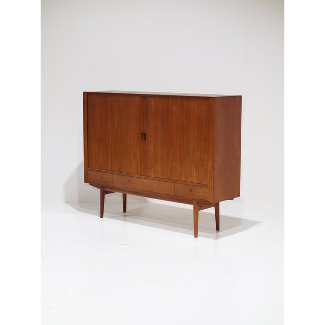 54 Highboard Tambour Doors in Teak by Arne Vodder for Sibast, 1960s For Sale - Image 13 of 13