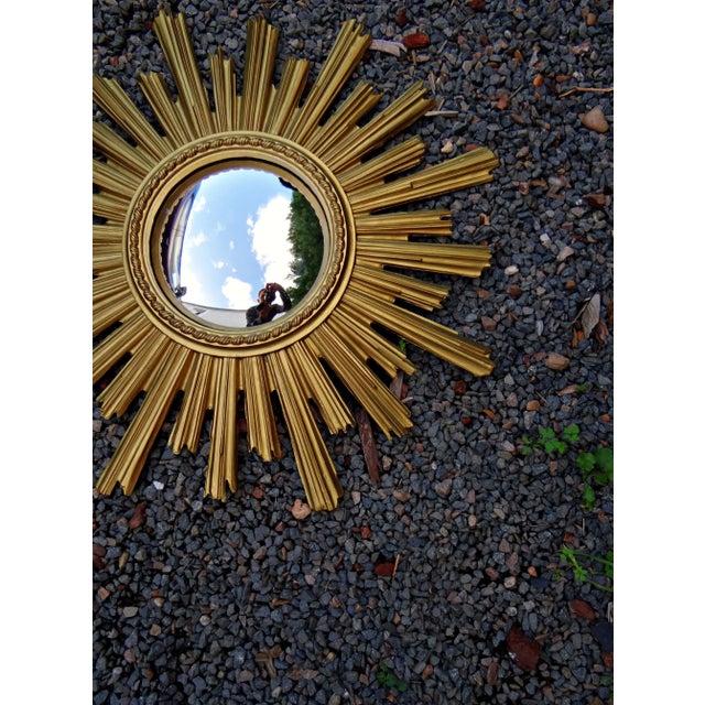 1960s Mid-Century Golden Brass Witch Eye Sunburst Mirror, 1960s For Sale - Image 5 of 14