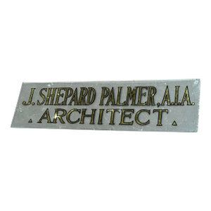 Vintage Reverse Painted Glass Architect Advertising Office 3' Store Sign