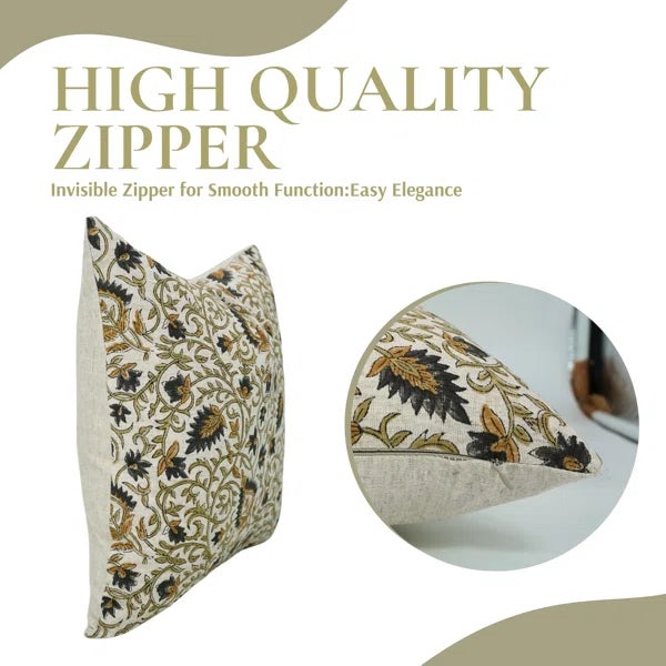 Art Deco Fabdivine Artisan Block Print Cushion Cover 12x20 - Hawamahal For Sale - Image 3 of 5