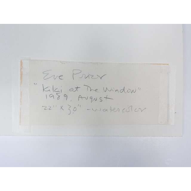 Paper 1989 Surreal Female Nude Flowers and Ocean Watercolor Painting For Sale - Image 7 of 7