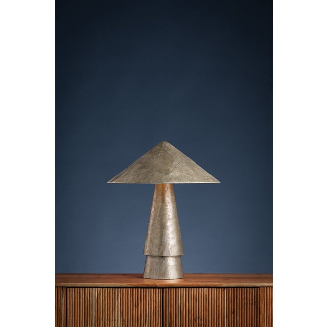 2020s Hudson Valley Lighting Foxton 18 in. 1 Light Table Lamp in Warm Silver Leaf Finish For Sale - Image 5 of 9