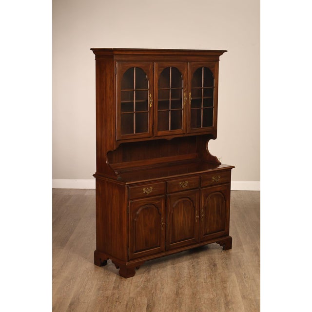 High Quality American Made Ethan Allen Step Back Hutch China Cabinet From The Georgian Court Collection. This Cabinet...