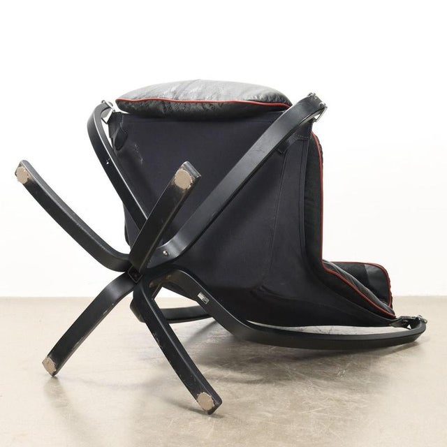 Set of Viking Armchair and Ottoman in Leather from Poltrona Frau, Italy, 1980s For Sale - Image 13 of 16