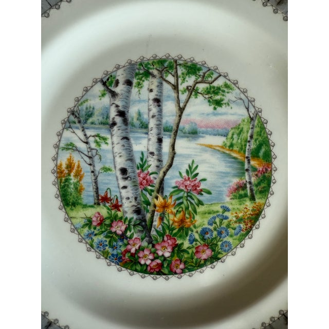 Late 20th Century Set of 6 Royal Albert Bone China Salad Plates in the Silver Birch Pattern For Sale - Image 5 of 10