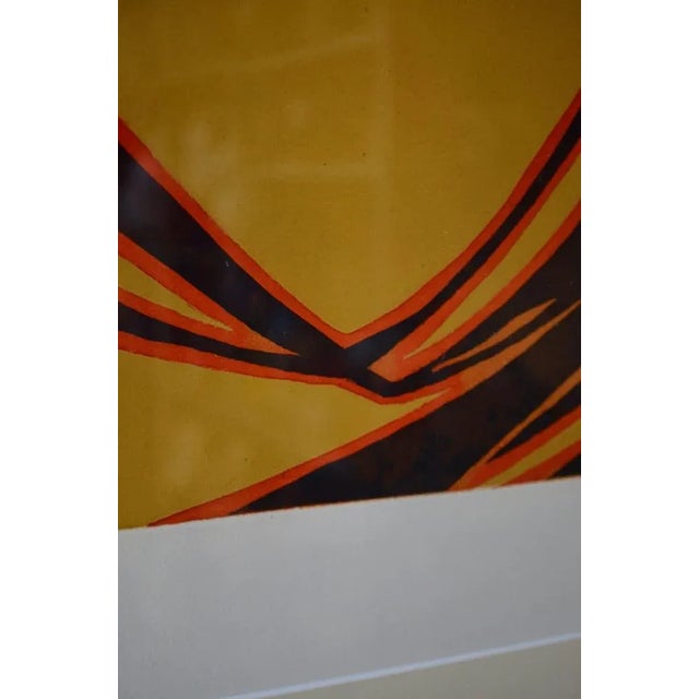 Robert Wogensky, Orange & Black Composition, 1970s, Lithograph, Framed For Sale - Image 4 of 8