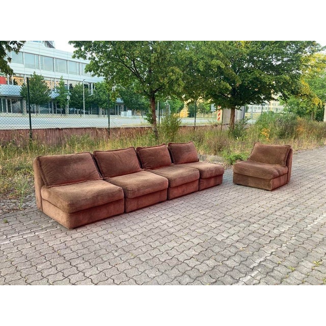 Vintage Modular Brown Sofa Set from Rolf Benz, 1970s, Set of 5 For Sale - Image 11 of 18