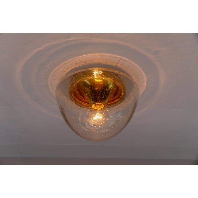 Mushroom Shaped Glass Lamp in Gold, Germany, 1960s For Sale - Image 9 of 11