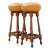 Vintage Leather Covered Spindle Style Nailhead Bar Stools - Pair | Chairish