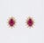Metal Natural Ruby 1.30cts & Diamond 0.32cts Earring in 18k Yellow Gold For Sale - Image 7 of 8