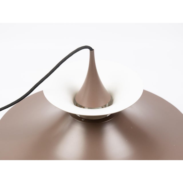 Brown Vintage Aluminum Radius Pendant Lamp by Erik Balslev for Fog and Mørup, 1977 For Sale - Image 8 of 13