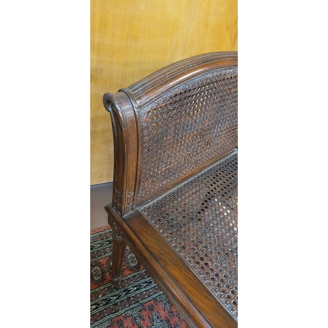 Antique Georgian Style Cane Window Bench For Sale - Image 4 of 13