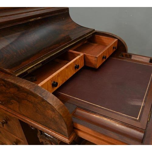 Brown Antique Victorian Walnut Davenport Desk, 1860s For Sale - Image 8 of 9