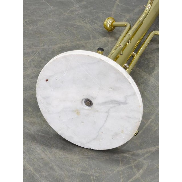 Italian Brass-Plated Coat Rack with Marble Base, 1970s For Sale - Image 3 of 14