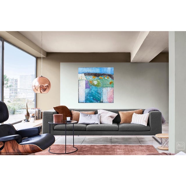 Contemporary Abstract Floral Original Painting "Still Life in Blue Tones" by Sonia Gold For Sale - Image 3 of 12
