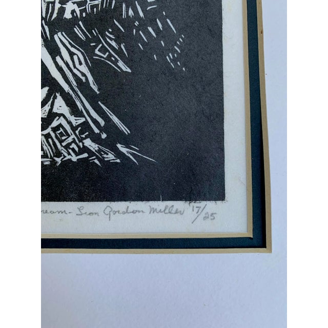 Mid-Century Modern Mid-Century Modern Abstract Woodblock Print by Leon Miller For Sale - Image 3 of 7