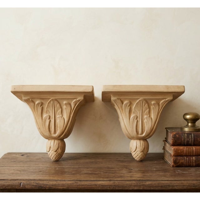 ​Infuse your space with architectural depth and Coastal Regency charm with this pair of vintage corbels. Expertly cast in...