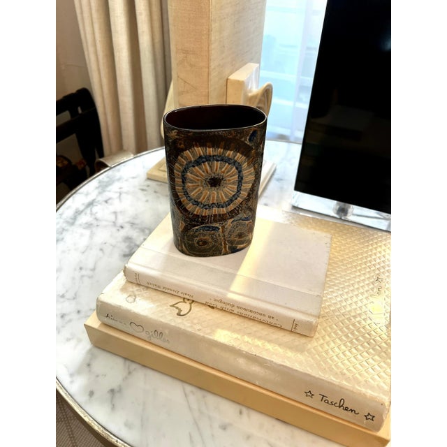 Brown Royal Copenhagen Danish Pottery Vase For Sale - Image 8 of 8