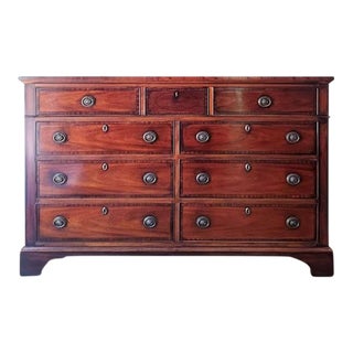 Extra Large Mahogany Double Dresser With Banding by Henredon For Sale