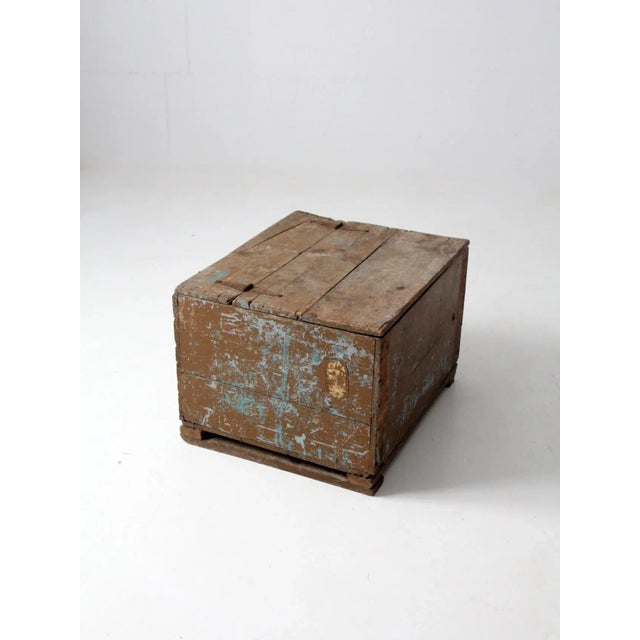 Vintage Rustic Wooden Box For Sale - Image 10 of 12