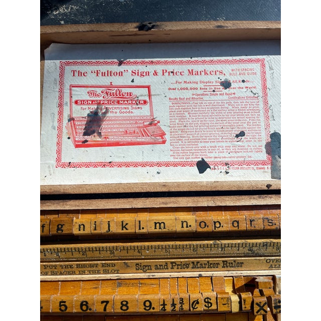 Auburn Vintage Wood Rubber Stamping Set in Case Alphabet Upper Lower Numbers For Sale - Image 8 of 12