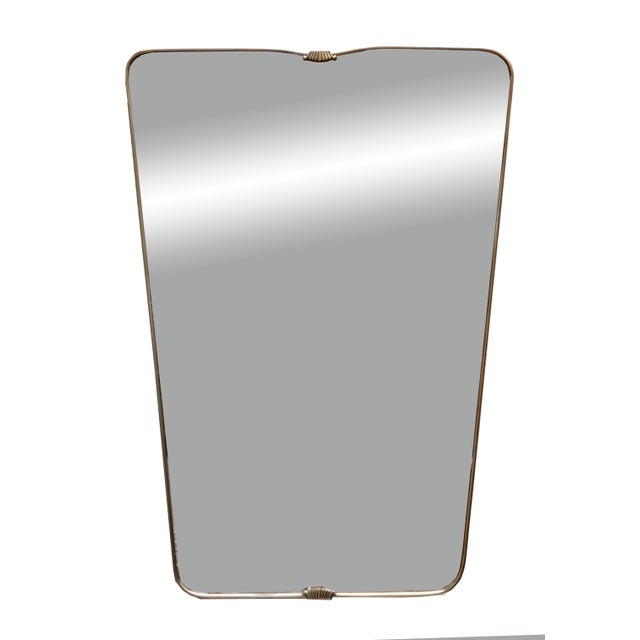Brass Shield-Shaped Wall Mirror by Gio Ponti, Italy, 1950s For Sale - Image 10 of 10