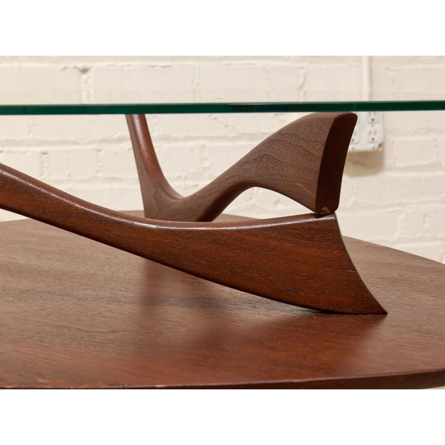 Wood Mid 20th Century Two Tier Coffee Table Styled After Vladimir Kagan For Sale - Image 7 of 11