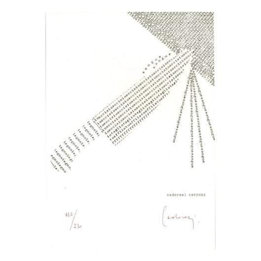 Domenico Cerroni Cadoresi, Concrete Poetry, 1966, Paper For Sale