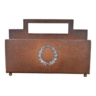 Heintz Arts & Crafts Sterling Silver on Bronze Letter Rack For Sale