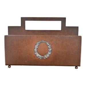 Heintz Arts & Crafts Sterling Silver on Bronze Letter Rack